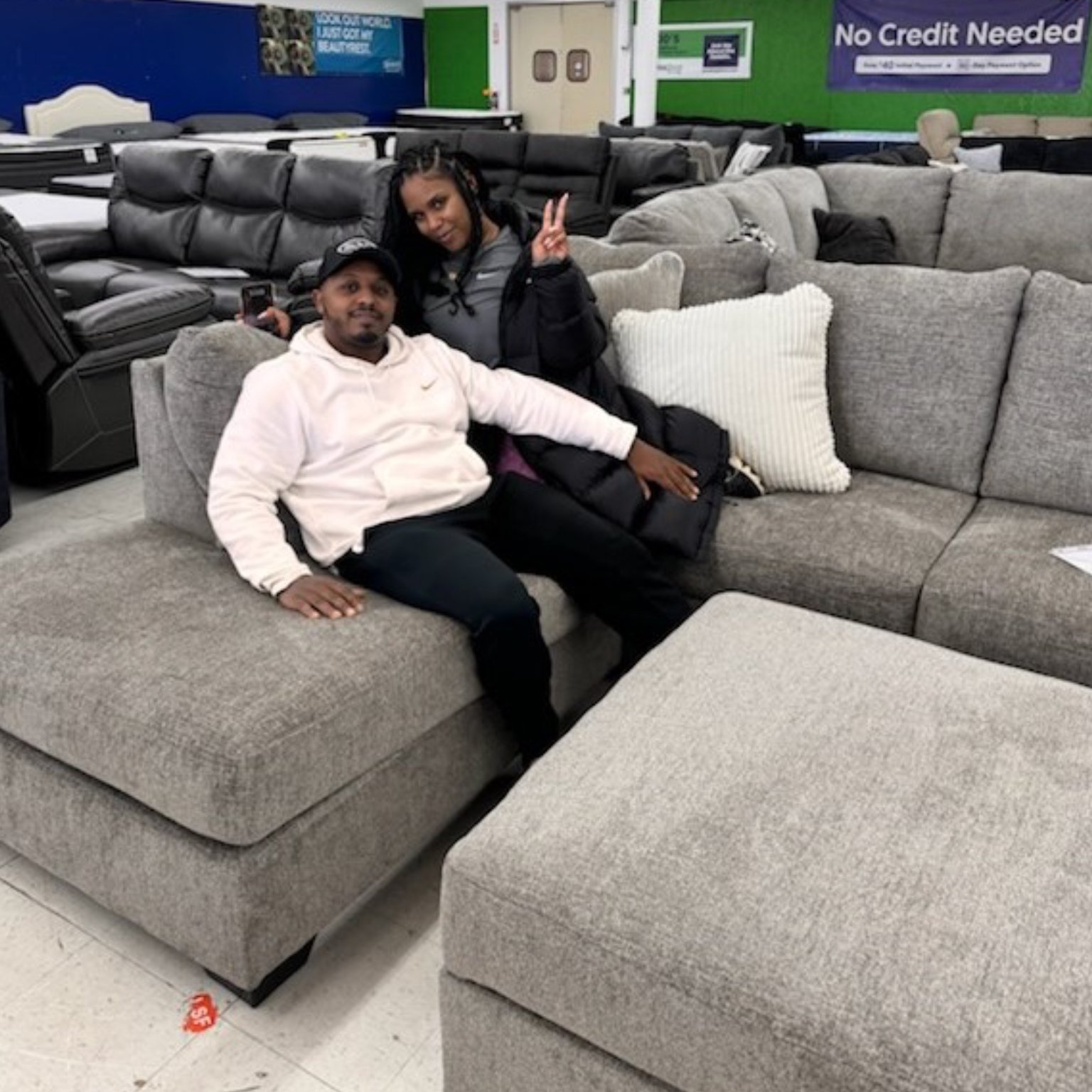 Couple with new sectional