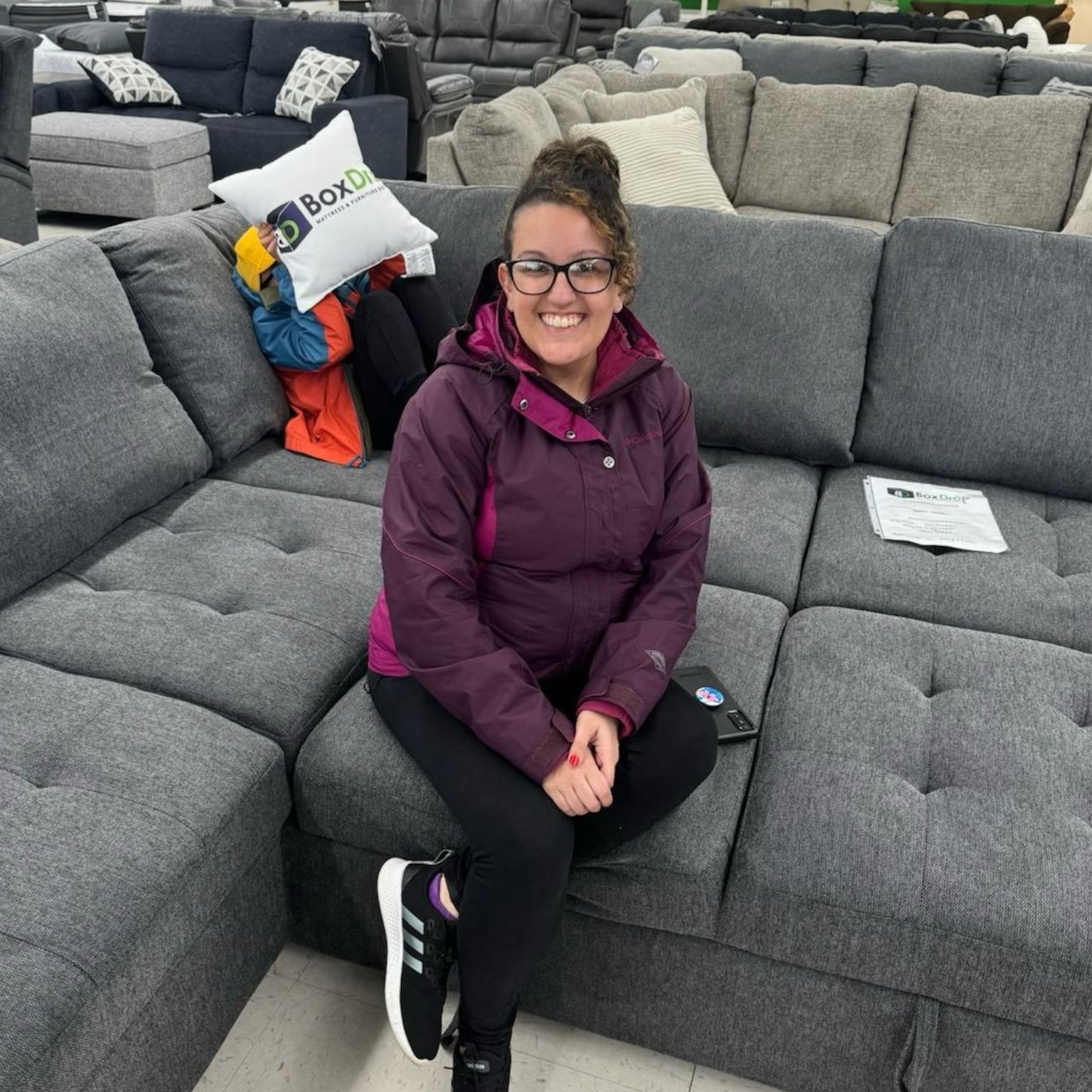 Customer with new storage sectional